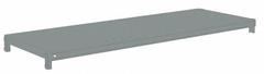 TENNSCO Shelf: 36 in x 18 in, 750 lb Load Capacity, Steel, 22 ga Decking, Gray, Shelf (MPN ZMS-3618). Key specifications — attr7875: Steel; attr7906: (4) Shelf Clips; attr17410: Powder Coated; attr17412: Single Straight; attr17414: Gray; attr17415: Steel; attr37831: TENNSCO; attr37833: Powder Coated.