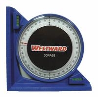 WESTWARD Angle Finder: 5 Quadrants, 5 in Base Lg, Nonmagnetic, Degrees, 5 in Overall Ht, Polystyrene (MPN 30PA68). Key specifications — attr936230: Plastic; attr936214: 0.5°; attr936215: WESTWARD; attr940475: Polystyrene; attr936853: None.