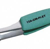 EXCELTA Tweezers: Carbon Steel, Round, Bent Tip (MPN 15A-GW-PI). Key specifications — attr1002355: Carbon Steel; attr1002345: EXCELTA; attr1002348: Carbon Steel; attr1002358: Smooth; attr1002361: 15A-GW; attr1024781: Standard.