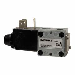 AVENTICS Solenoid Air Control Valve: Series L01, Single Solenoid, Four-Way / Two-Position, 24V AC (MPN L01SA4592000020). Key specifications — attr1076719: L01SA4592000020; attr1076777: Non-Locking; attr1076785: Solenoid Air Control Valve; attr1076787: Spring Return; attr1076800: 24V AC; attr1076739: Plug-In.