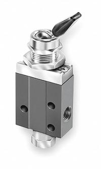 PARKER Manual Air Control Valve: DirectAir 2, Three-Way / Two-Position, Toggle, 1/8 in Female NPT (MPN 404811000). Key specifications — attr1084737: Aluminum; attr1084764: Manual Air Control Valve; attr1084778: Poppet; attr1084767: DirectAir 2; attr1084731: 404811000; attr1084739: PARKER; attr1084765: Spring Return; attr1084768: DirectAir 2.