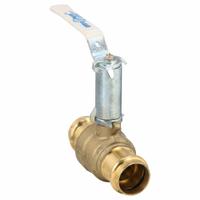 MILWAUKEE VALVE Manual Two-Way Ball Valve: 1 in, Brass, Straight, Press x Press, Full Port Ball Port (MPN UPBA-481B - 100). Key specifications — Brand: MILWAUKEE VALVE; Handle: Lever.