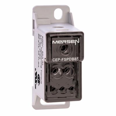 MERSEN Power Distribution Block: Finger-Safe, Lug, Lug - Finger-Safe Blocks with Lugs