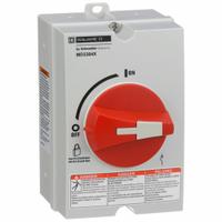 SQUARE D Enclosed Disconnect Switch: Non-Fusible, 30 A, Three Phase, 600V AC, Non-Metallic (MPN MD3304X). Key specifications — Environment: Indoor/Outdoor; Phase: Three; Handle Color: Red; Housing Material: Non-Metallic; Standards: UL Listed; Brand: SQUARE D; For Environment: Indoor Rated; Extra Features: Neutral Assembly.