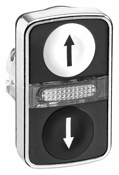 SCHNEIDER Multihead Operator: Illuminated, 2 Button, Flush Profile - Illuminated Multihead Push-Button Operators