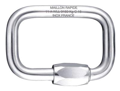 MAILLON RAPIDE Connecting Link: Quick Link, Stainless Steel, 1 15/16 in Overall Lg - Wide-Body Square Threaded Locking Connecting Links