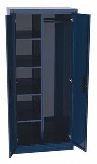 GREENE MANUFACTURING, INC. Storage Cabinet: 36 in x 24 in x 72 in, 4 Shelves, 16 ga Panel, Shelves (MPN WC4-3672). Key specifications — attr113700: Adjustable; attr113673: Frame; attr113674: Dark Gray; attr113686: No; attr113685: Assembled; attr113675: Shelves; attr66488: GREENE MANUFACTURING, INC.; attr113676: Hanging Rod and Shelves.
