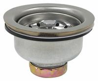 PERFECT PUTTY Strainer: Stainless Steel, Chrome, 2 1/2 in Overall Ht, 4 1/2 in Overall Dia, Threaded (MPN 59-3120). Key specifications — Product Type: Sink Drain; Brand: PERFECT PUTTY; Finish: Chrome; Material: Stainless Steel; Includes: Locknut.
