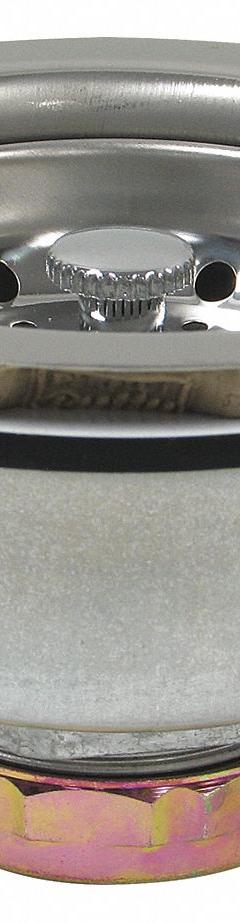 PERFECT PUTTY Strainer: Stainless Steel, Chrome, 2 1/2 in Overall Ht, 4 1/2 in Overall Dia, Threaded (MPN 59-3120). Key specifications — Product Type: Sink Drain; Brand: PERFECT PUTTY; Finish: Chrome; Material: Stainless Steel; Includes: Locknut.