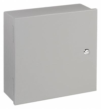 WIEGMANN Enclosure: Steel, 16 in x 16 in x 7 in, NEMA 1, Solid Cover, Hinged - Steel Indoor Enclosures with Hinged Covers