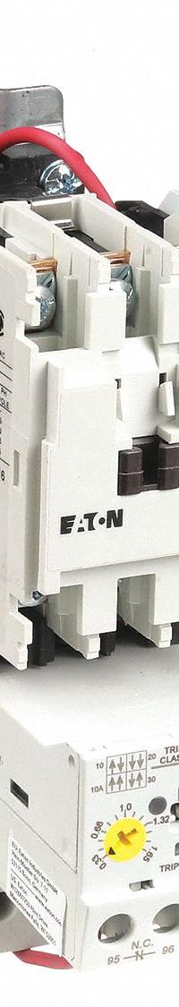 EATON NEMA Magnetic Motor Starter: Non-Reversing, 3 Poles, NEMA Size 0, 18 A, 120V AC Coil (MPN AN19BN0A5E1P6). Key specifications — Brand: EATON; Auxiliary Contact Form: 1NO; Coil Voltage: 110/120V AC; Phase: Three; Operator: None; Operator Controls: None; Auxiliary Contacts Included: 1NO; Signaling Features: Pilot Light.