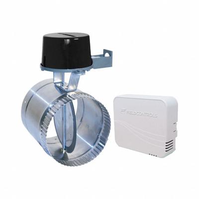 FIELD CONTROLS Motorized Damper: For 5 in Dia, 6 1/8 in L, 9 7/8 in H, 9 7/8 in W, Crimped/Slip-Over - Fresh Air Intake Dampers