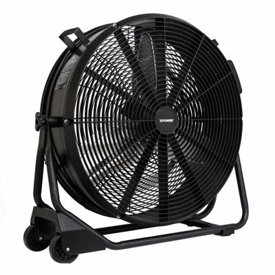 XPOWER Circulating Fan: 5,800 cfm, 1/2 hp, Fixed Frame, 115V AC, Variable Speeds - Portable Fans