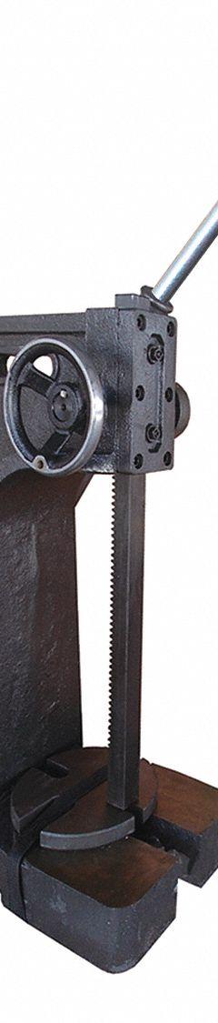 DAYTON Ratcheting Arbor Press: 3 ton Force in Tons, 13 1/4 in Swing (In.), 8 1/2 x 10 in, 1 to 2 in (MPN 1UH14)