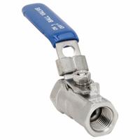 USA INDUSTRIALS Manual Two-Way Ball Valve: 1/4 in, 304 Stainless Steel, Straight Valve Body, PTFE (MPN ZUSA-VLV-138). Key specifications — Brand: USA INDUSTRIALS; Handle: Locking Lever.