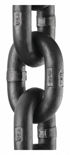 PEERLESS Straight Chain: 3/8 in Trade Size, 80 Chain Grade, Alloy Steel, 7,100 lb Working Load Limit (MPN 5050405). Key specifications — Link Type: Straight; Brand: PEERLESS.