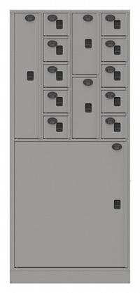 SENTINEL Law Enforcement Evidence Locker: Pass-Through Backing, Keyless Lift Latch, 14 Compartments (MPN 14AB-PT). Key specifications — Brand: SENTINEL; Product Ships: Assembled; Color: Gray.