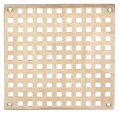 JAY R. SMITH MFG. CO Grate: A, Square, 10 in Overall Wd, 3/8 in Overall Ht, Nickel Bronze - Light-Duty Floor Drain Grates (Class A)