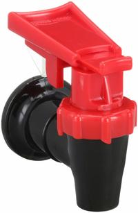 OASIS Dispensing Spout: Plastic, Black/Red, NPT, 3/8 in Inlet Pipe Size (MPN 132135-123). Key specifications — Inlet Connection Type: NPT; Product Type: Water Dispenser Spout; Material: Plastic; Brand: OASIS; Color: Black; Compatible Product Type: Oasis Artesian Bottle Coolers.
