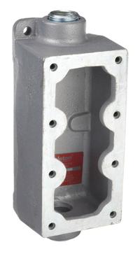 APPLETON ELECTRIC Mounting Body: 3 Gangs, Iron, 1/2 in Hub Size, Feed Through, 9 3/16 in Overall Ht (MPN EDSC147). Key specifications — Brand: APPLETON ELECTRIC; Hub Type: Feed Through.