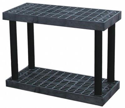 STRUCTURAL PLASTICS Plastic Shelving: 36 in x 16 in, 27 in Overall Ht - High-Durability Fixed Press-Fit Stationary Plastic Shelving