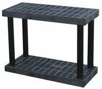 STRUCTURAL PLASTICS Plastic Shelving: 36 in x 16 in, 27 in Overall Ht, 2 Shelves (MPN S3616B). Key specifications — Resistance Properties: Corrosion-Resistant; Frame Material: Plastic; Shelving Material: High Density Polyethylene; Brand: STRUCTURAL PLASTICS.