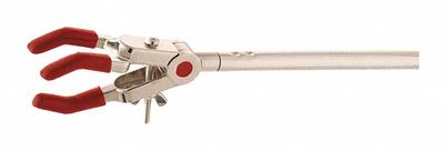 OHAUS Dual Adjust Clamp: Single Adjust Clamp, Zinc, 9 in Overall Lg, 3 Prongs - Lab Clamps