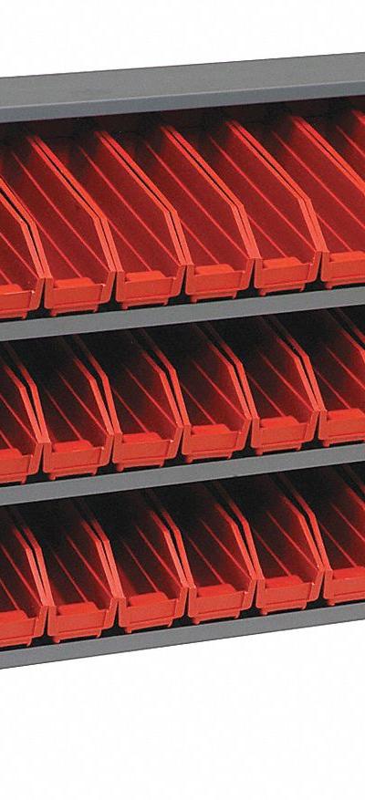 QUANTUM STORAGE SYSTEMS Bench Pick Rack: 36 in x 12 in x 21 in - Metal Stationary Pick Racks with Open-Front Bins