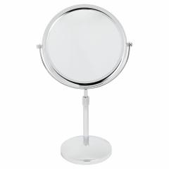 SEE ALL Makeup Mirror: Round, Glass, 20 in Overall Ht, 9 in Overall Wd, 6 in Overall Dp, Table Top (MPN JCTP95). Key specifications — Brand: SEE ALL INDUSTRIES; Frame Material: Metal; Frame Finish: Chrome; Frame Color: Silver; Mirror Edge Style: Polished Edge; Lighted: No.