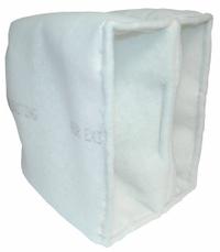 GRAINGER Cube Air Filter: 20 in x 20 in x 15 in, 2 Pockets, Synthetic, Blue/White, MERV 8 (MPN 2GHX1). Key specifications — Performance Rating: MERV 8; Brand: GRAINGER; Media Color: White; Frame or Header Material: Galvanized Steel; Media Material: Synthetic; Surface Tackifier: Yes.