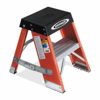 WERNER Step Stool: 2 Steps, 2 ft Overall Ht, 375 lb Load Cap, Fiberglass, 1.7 ft Standing Ht (MPN SSF02). Key specifications — Brand: WERNER; Color: Black.
