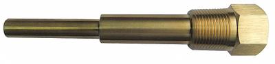 APPROVED VENDOR Threaded Thermowell: Brass, For 15 in Stem Lg, 15 in Insertion Lg - Stepped-Shank Threaded Thermowells