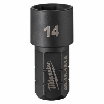 MILWAUKEE Impact Socket: SAE/Metric, 14 mm Socket Size, 6-Point, Short - Insider & DXS Impact Sockets