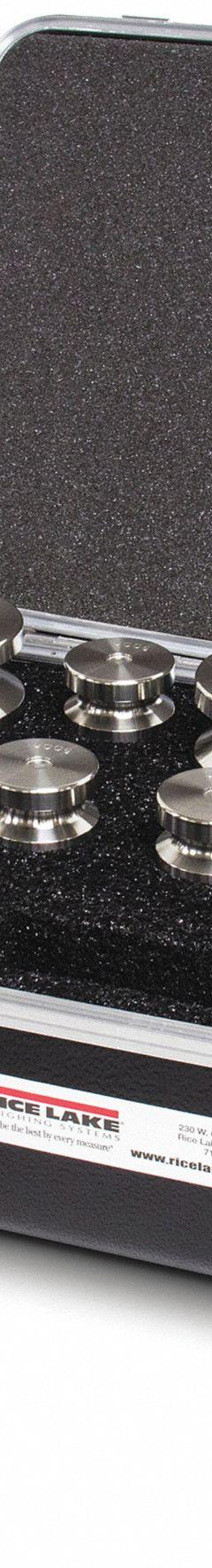 RICE LAKE WEIGHING SYSTEMS Calibration Weights Set: 2 kg Nominal Mass, Cylinder Calibration Wt, 5 (MPN 12534). Key specifications — Kit Contents Included: Case; Brand: RICE LAKE WEIGHING SYSTEMS; Calibration Weight Material: Stainless Steel.