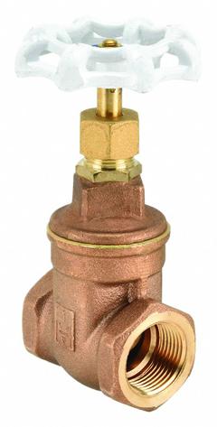 MILWAUKEE VALVE Gate Valve: 1 in, Bronze, Non-Rising, FNPT x FNPT, 300 psi CWP, Wheel, Solid Wedge (MPN UP105 1). Key specifications — Wedge Material: Bronze; Brand: MILWAUKEE VALVE; Bonnet Material: Bronze.