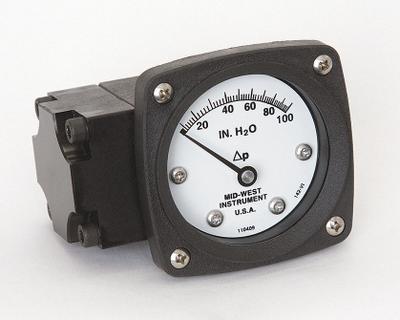 MIDWEST INSTRUMENT Differential Pressure Gauge: Back, 1/4 in NPT Female, ±3-2-3% Gauge Accuracy - Medium & High Operating Pressure Differential Gauges