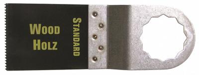 FEIN Oscillating Tool Blade: 1 3/8 in Blade Wd, 4 13/16 in Overall Lg, Flush Cutting - 12-Point Mounted Blades