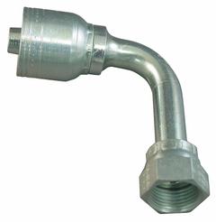 AEROQUIP Hydraulic Crimp Fitting: Steel x Steel, 90° Elbow, -16 For Hose Dash Size, ORS x Crimp (MPN 4SA16FRC16). Key specifications — Fitting Gender: Female x Genderless; Fitting Connection Type: ORS x Crimp; For Hose Dash Size: -16; Thread Size: 1-7/16"-12; Brand: AEROQUIP.