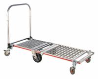 MAGLINER Platform Truck: 1,500 lb, 61 7/8 in L x 23 1/4 in W x 10 in H Deck, Thermoplastic Rubber (MPN MT1TA). Key specifications — Brand: MAGLINER; Caster/Wheel Configuration: (2) Rigid; Color: Silver; Caster Wheel Width: 1-1/4 in.
