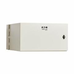 EATON TRIPP LITE Server Rack Enclosure: 6 Rack Units, NEMA 4, 13 5/8 in x 24 in x 30 in, Wall Mount (MPN SRN4G6US). Key specifications — Brand: EATON TRIPP LITE; Includes: (2) Keys; Material: Steel; Features_Broad: Hinged Back.