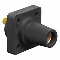 Single Pole Receptacle: Black, Straight Taper Nose Mating, Threaded Stud Termination, 400 A (MPN 16R24-UE). Key specifications — Series: 16; Receptacle Gender: Female; Brand: LEVITON.