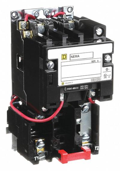 SQUARE D Magnetic Motor Starter: Non-Reversing, 2 Poles, NEMA Size 1, 27 A - Non-Reversing Starters with Thermal Overloads