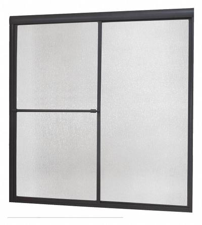 FOREMOST Tub Door: Framed, 58 in Overall Ht, Rain Tempered Glass - Double Sliding Bathtub Doors