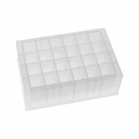MTC BIO Well Plate: Sterile, 24 Wells, 8.6 mL, 17.5 mm Dia, RNase/DNase Free, Square, Polystyrene (MPN DP5MUS-24-NS). Key specifications — Brand: MTC BIO; Body Color: Colorless; RNase/DNase Free: Yes; Well Shape: Square; Material: Polystyrene.