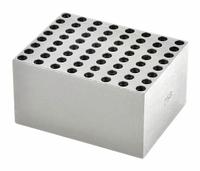 OHAUS Heat Block: Anodized Aluminum, 1 7/8 in Overall Wd, 20 1/4 in Overall Lg, 64 Wells, 0.2 mL (MPN 30400170). Key specifications — Product Type: Dry Bath Block; Includes Thermometer Well: No; Material: Anodized Aluminum; Volume Capacity: 0.2 mL; Brand: OHAUS.