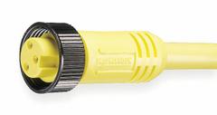 Cordset: 7/8"-16 Female Straight x Bare Wire, 3 Pins, Yellow, PVC, 6 ft Cable Lg, 16 AWG Wire Size (MPN 103000A01F060). Key specifications — Cable Jacket Color: Yellow; NEMA Rating: 6P; Cable Jacket Material: PVC; IP Rating: IP68; Wire Size: 16 AWG; Brand: BRAD HARRISON.