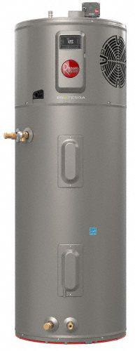 RHEEM Electric Tank Water Heater: 208 to 240V, 65 gal, 5,000 W, Single Phase, 81.1 in Ht (MPN PROPH65 T2 RH400-SO). Key specifications — Phase: Single; Brand: RHEEM; Maximum Recovery Flow Rate: 27 gph @ 90°F.