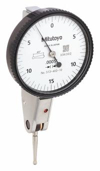 MITUTOYO Horizontal Dial Test Indicator: 0 in to 0.03 in, Horizontal, Inch, +/- 0.0005 in (MPN 513-402-10T). Key specifications — attr1184166: 5/32 in Swivel Clamp; attr1200917: Horizontal Dial Test Indicator; attr1184127: 513-402-10T; attr1184167: MITUTOYO; attr1184108: +/- 0.0005 in; attr1184144: Short Form Certificate of Inspection with NIST Traceability.