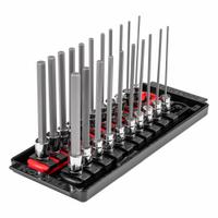 TEKTON Socket Set: 1 - 25 Pieces, 1/4 in Drive Size, 21 Pieces, 9 3/4 in Overall Lg, Fixed Insert (MPN SHB90206). Key specifications — attr1216280: Fixed Insert; attr1216283: TEKTON; attr1225718: 5/64 in to 5/16 in; attr1227491: 1/4 in.