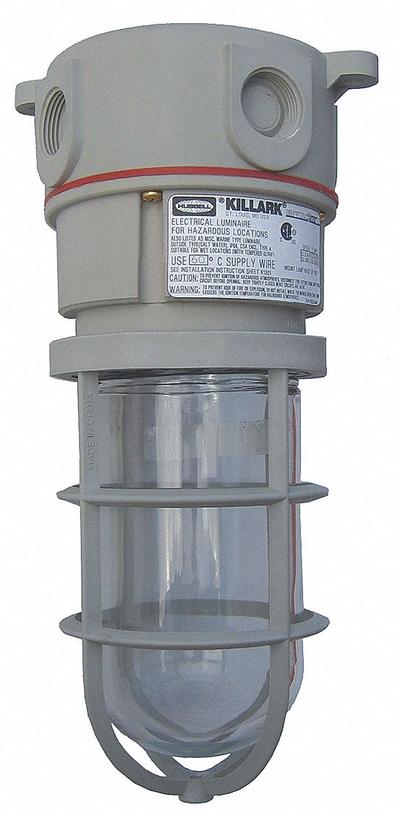 KILLARK Incandescent Light Fixture: 2,087 lm, T2B Temp Code, 150 W, 120/277V AC - Bulb-Dependent Jelly Jar Hazardous Location Lights